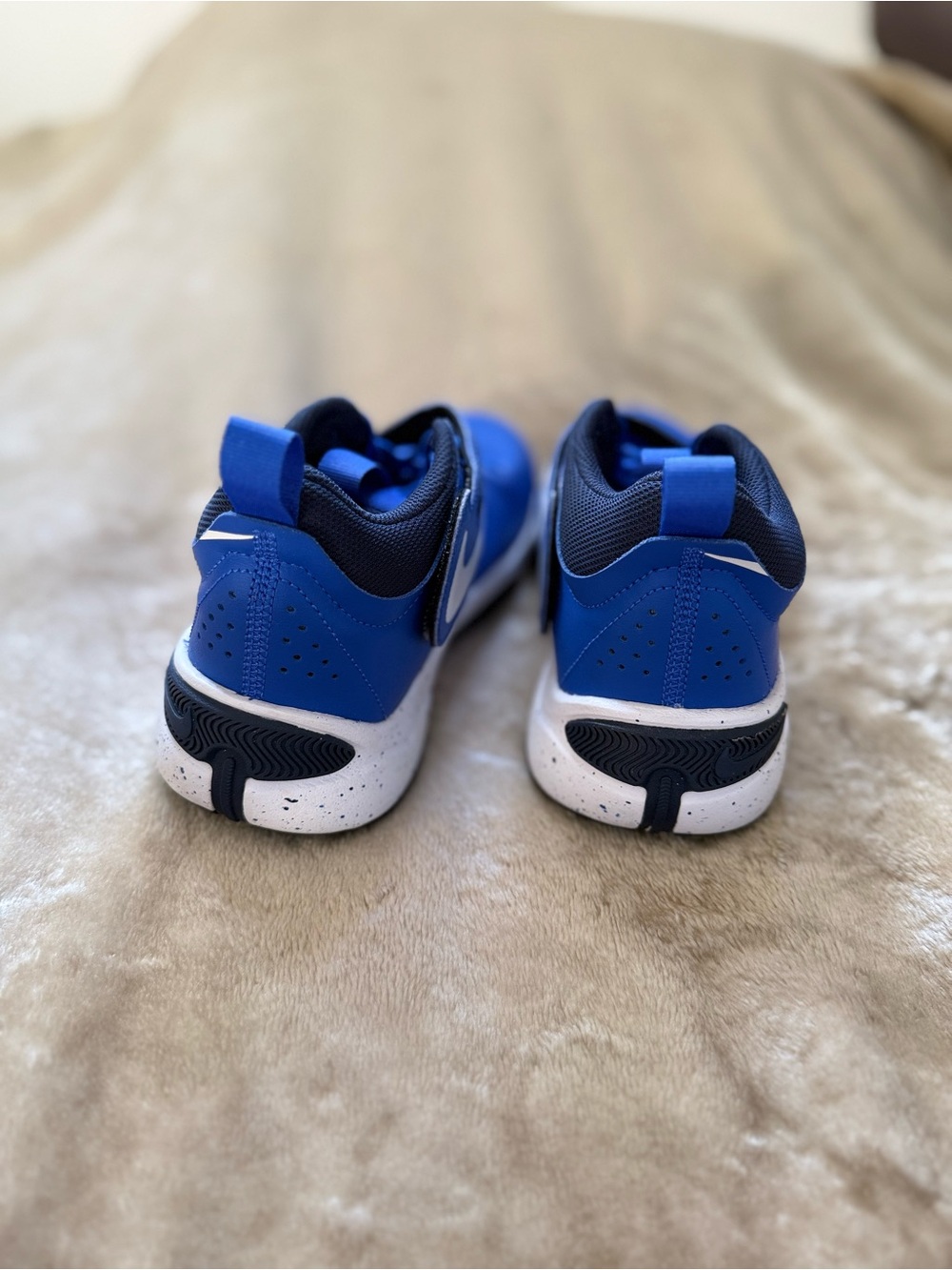 Nike Kids Royal Blue and White Strap Sneakers - Picture 5 of 7